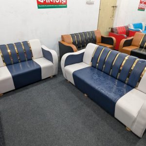 Sofa Set - Blue + White Colour - 2+3 Seat