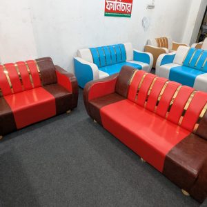 Sofa Set - Red + Coffee Colour - 2+3 Seat