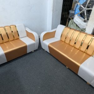Sofa Set - Golden + White Colour - 2+3 Seat